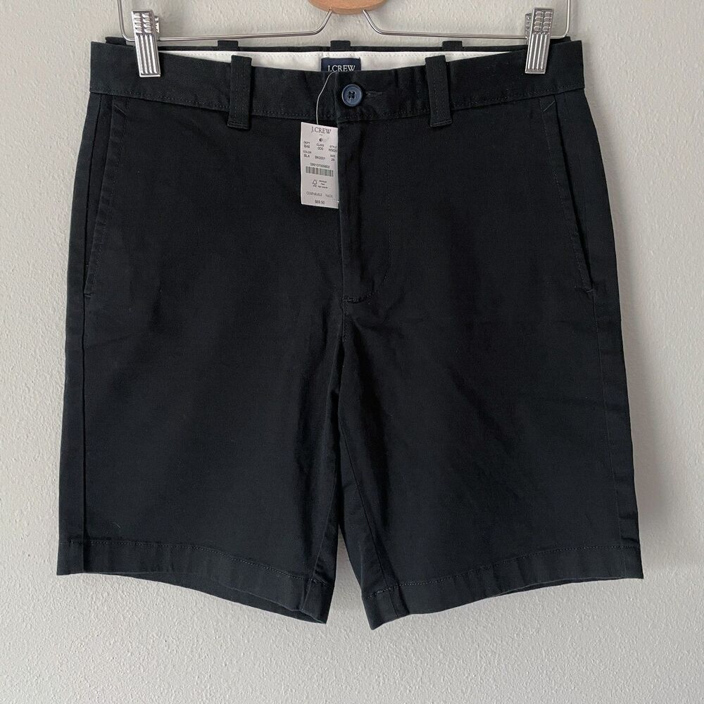 J. Crew Factory 9" Flex Chino Shorts Men's Size 29 Black Cotton Blend H5020